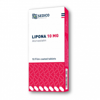 LIPONA 10 MG ( ATORVASTATIN ) 10 FILM-COATED TABLETS